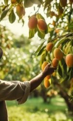 man in mango orchard